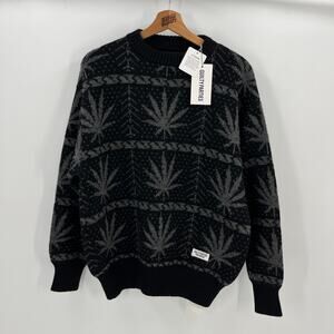 Wacko Maria Guilty Parties x High Times Weed Leaf Wool Knit Sweater S fits M